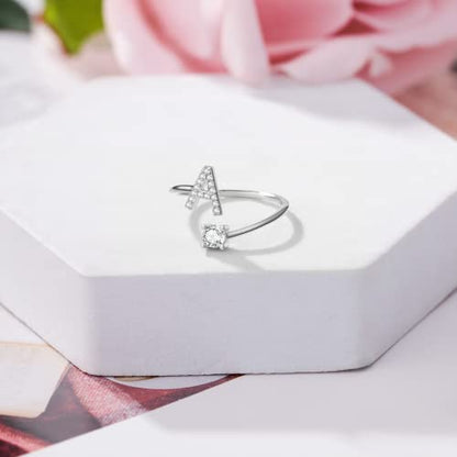 Sparkling Initial Ring