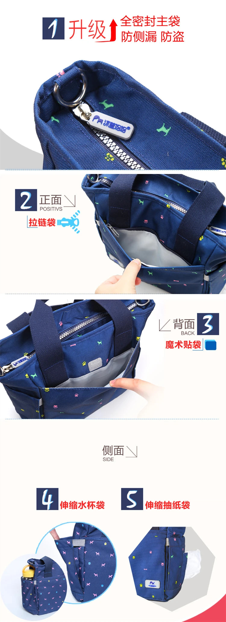 Multi-pocket Baby Nappy Diaper Bag Baby Nursing Bag for Stroller Fashion Maternity Zipper Handbag Shoulder Bag for Mother Mummy