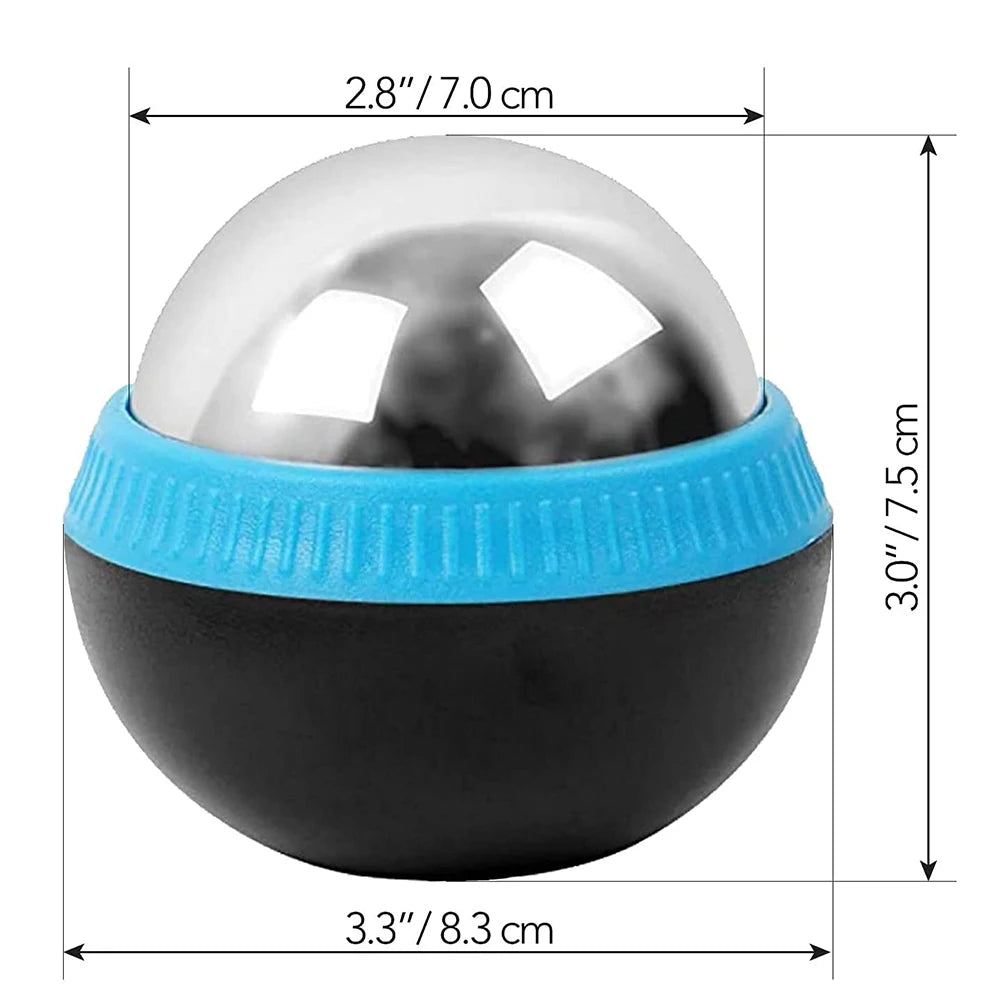 Hot and Cold Massage Roller Ball, Stainless, Body and Face