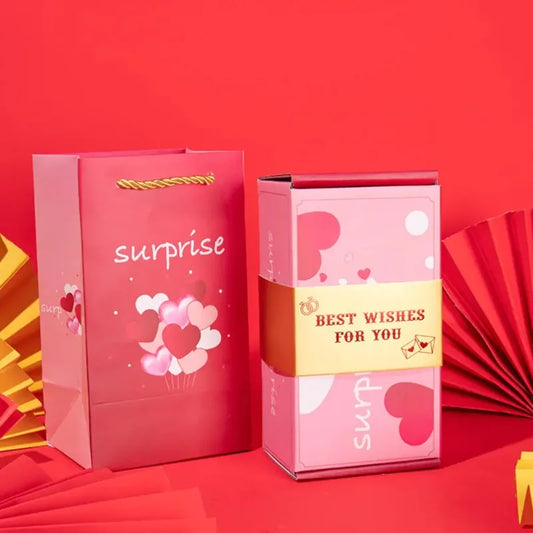 Christmas Gift Box Diy Folding Paper Box Money Pop Up Birthday Wedding Surprise Bounce Explosions Red Envelope Gift Set