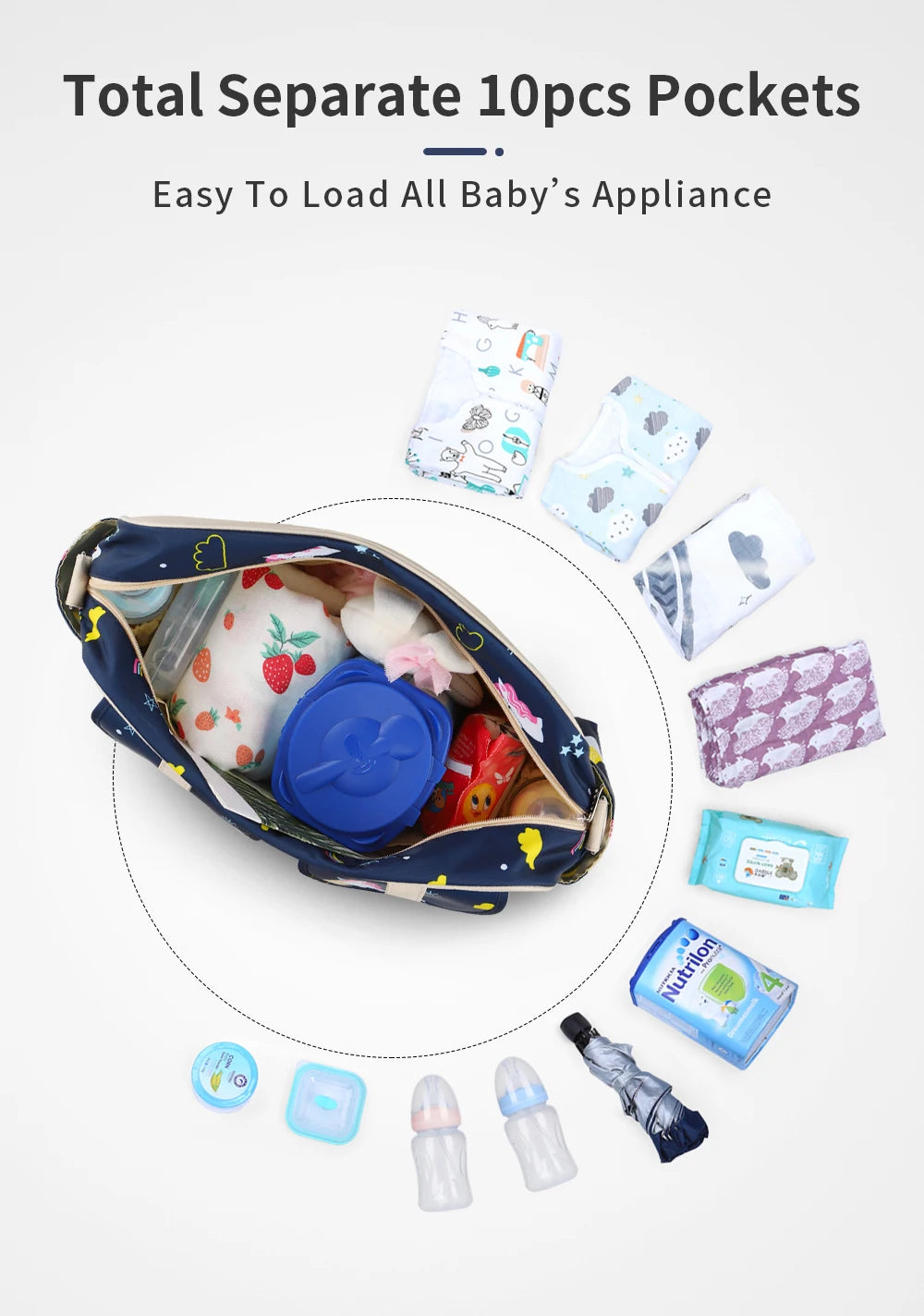 New Style Waterproof Diaper Bag Large Capacity Messenger Travel Bag Multifunctional Maternity Mother Baby Stroller Bags