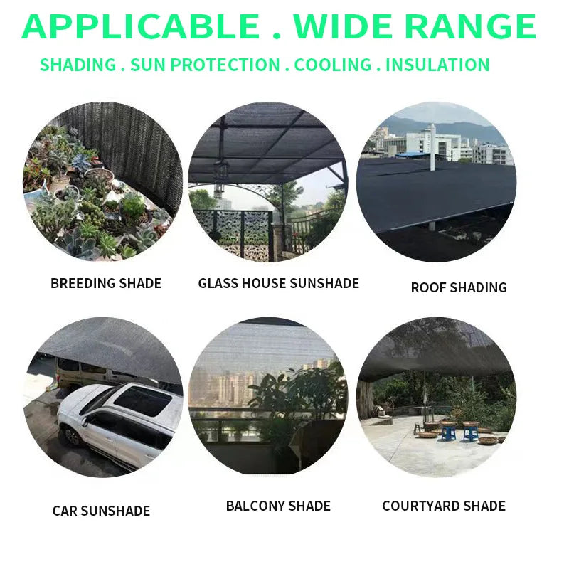 12-pin 80-90% shade outdoor garden shade netting UV protection black shade netting car plant shade shelter