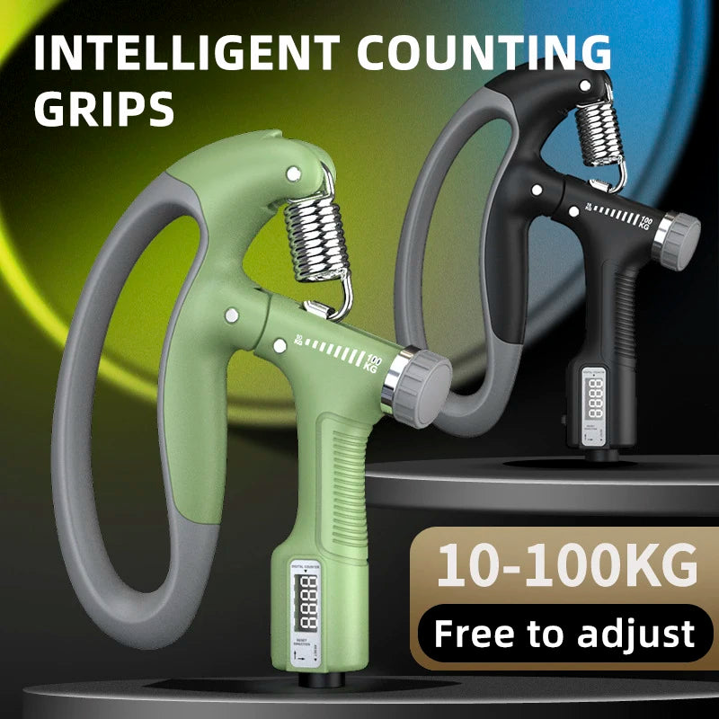 Smart Counting Hand Grip 10-100KG Adjustment Exercise Power Strengthening Pliers Spring Finger Pinch Wrist Expander Training 1PC