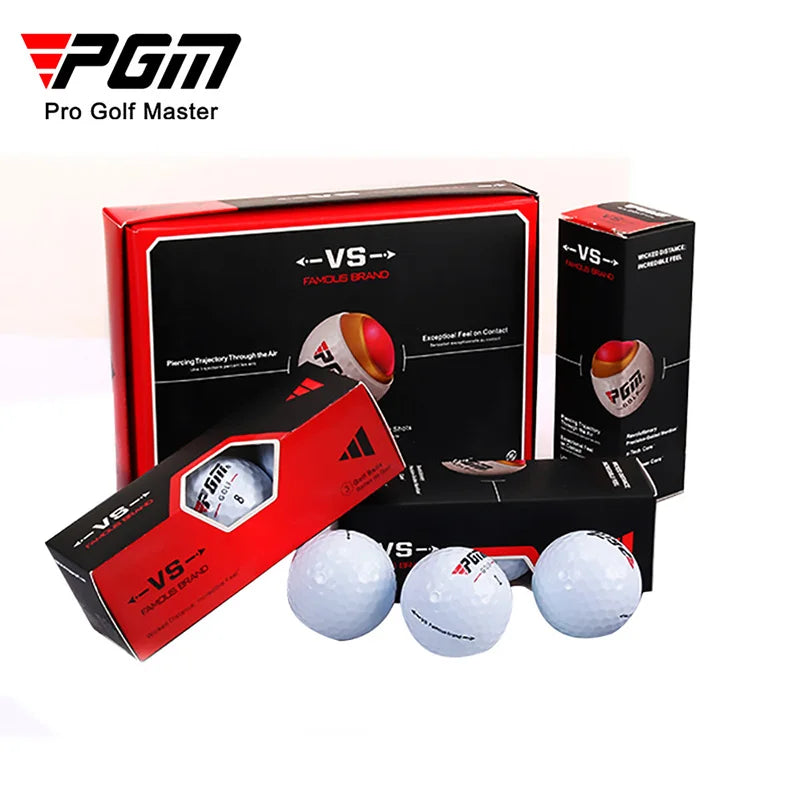 PGM Golf Ball Three-layer Match Balls Gift Box Package Set Synthetic Rubber Material