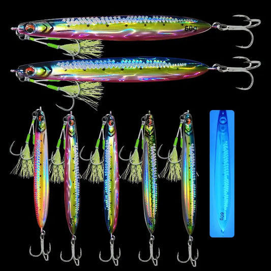 AS Fast JIg Lure Fishing UV Glow Jig 3D Print Speed Falling Angler 40g60g80g100g Metal Hard Bait Sinking Jigging Pesca Bait