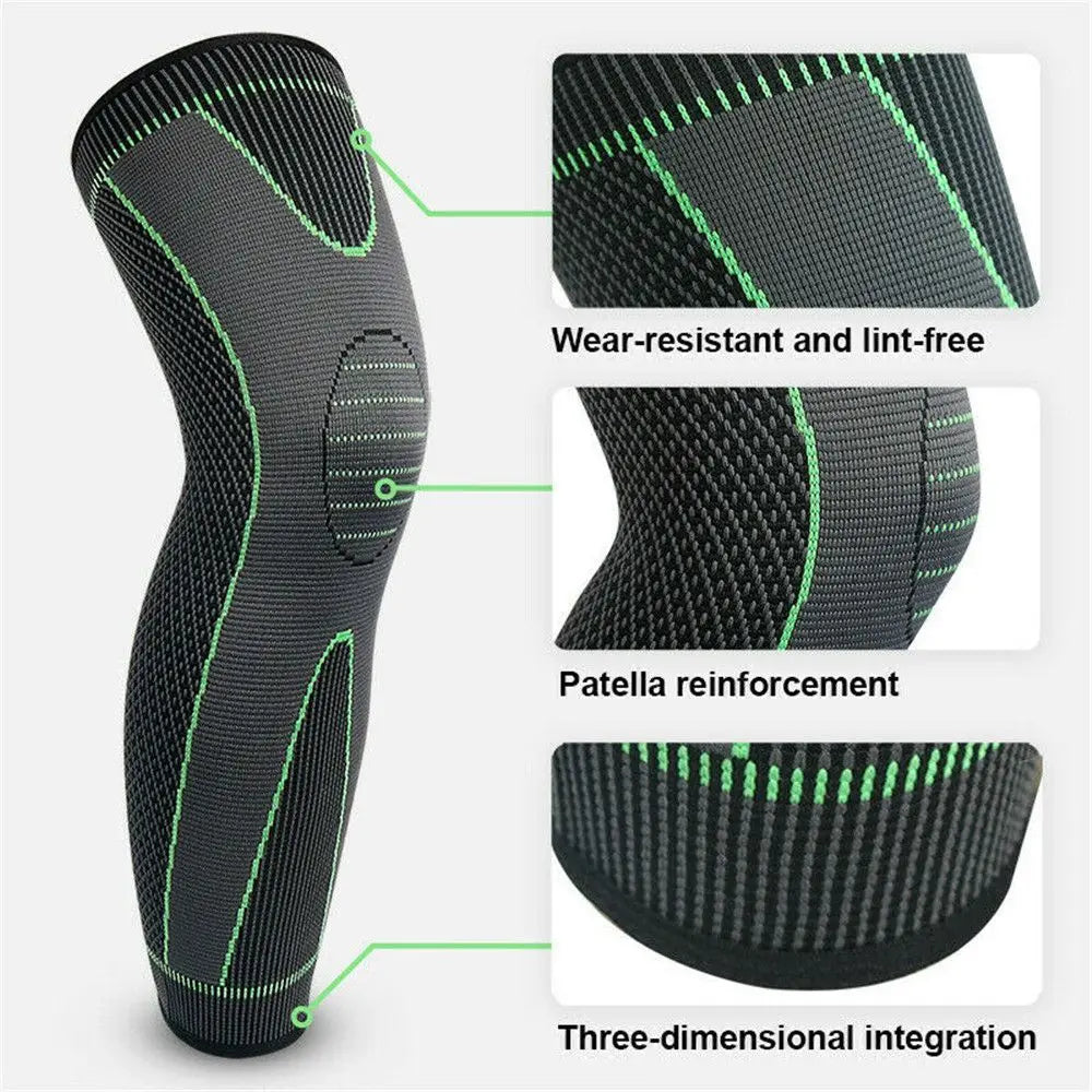 1PC Knee Support Brace Compression Sleeve Long Full Legs Sleeve Arthritis Running Gym Sport Knee Pads