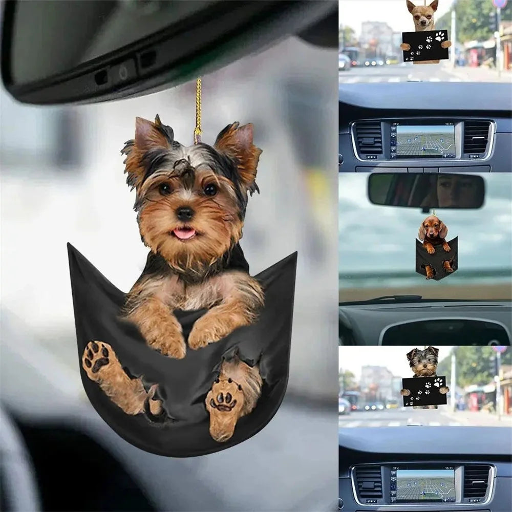 Car Pendant Practical Interior Ornament Hanging Mini Puppy Shape Car Hanging Toy Gift Car Decoration Accessories