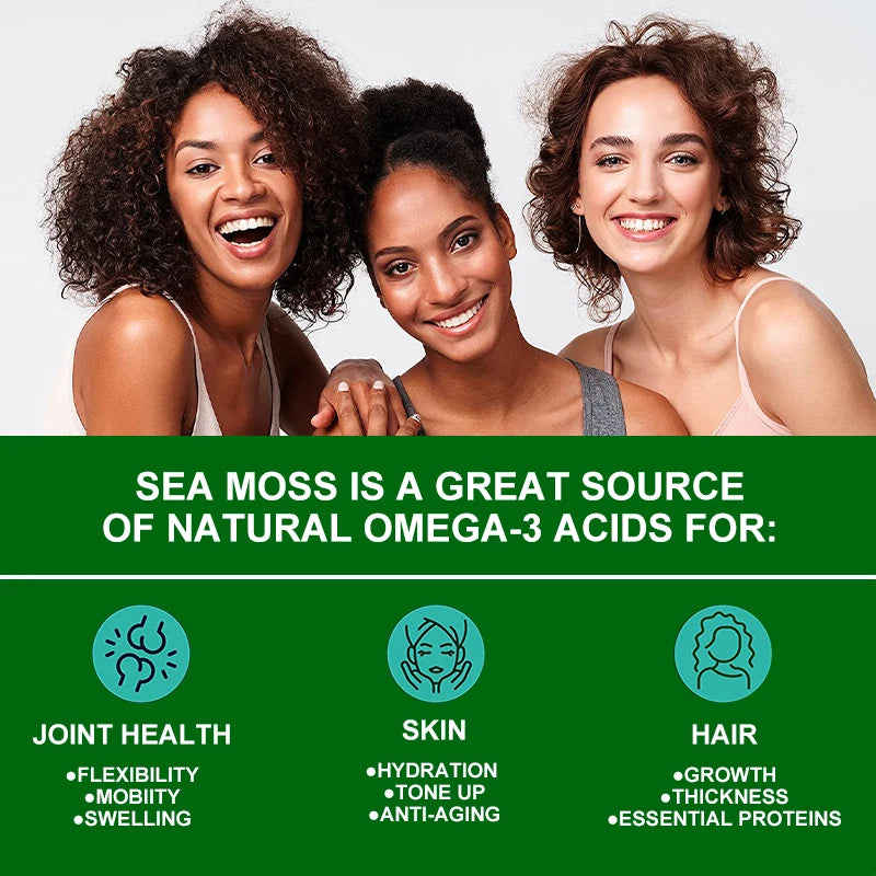 Kexinsh Organic Sea Moss Capsule Supports Thyroid Health Anti-aging Antioxidant Improve Immunity Detox Beauty Health