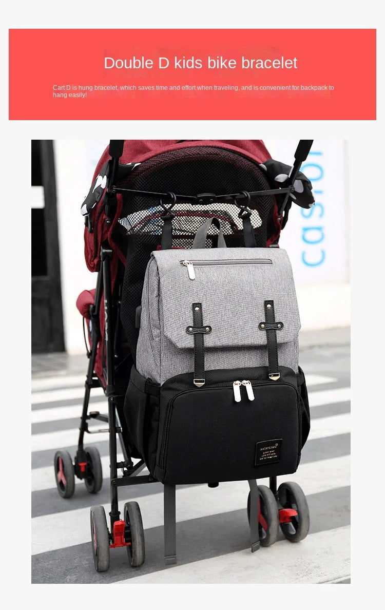 2022 Fashion New Baby Diaper Bag Backpack Multifunctional Diaper Bag Organizer with Thermal Milk Bottle Bag Baby Bags for Mom