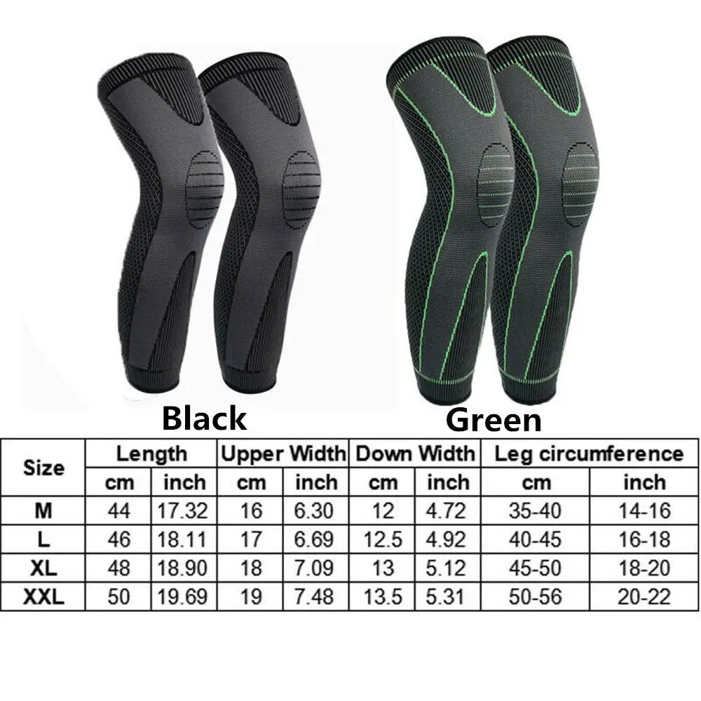 1PC Knee Support Brace Compression Sleeve Long Full Legs Sleeve Arthritis Running Gym Sport Knee Pads