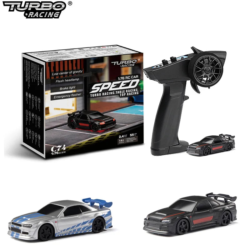 Turbo Racing Drift RC Car With Gyro Radio Full Proportional Remote Control Toys RTR Kit For Kids and Adults