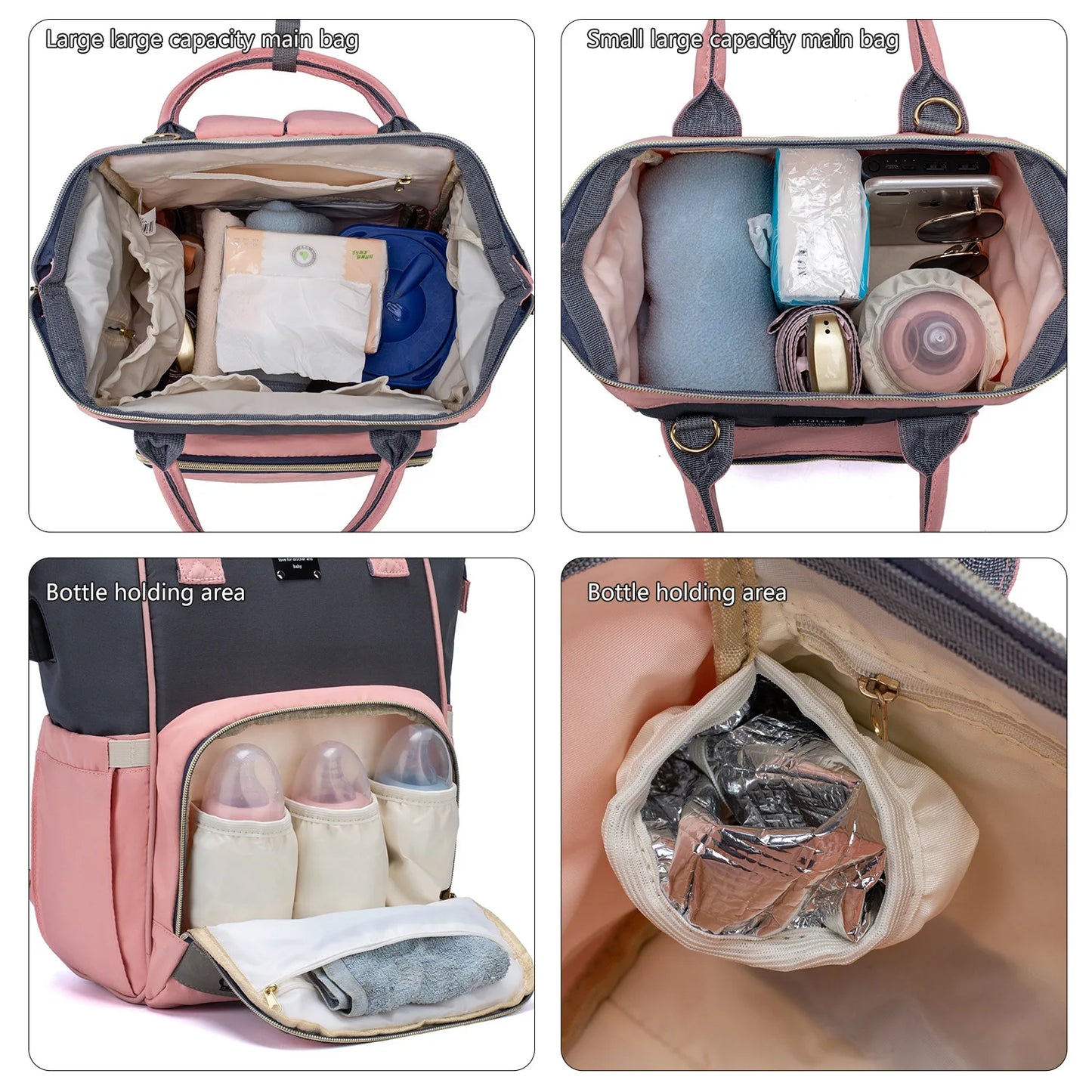 Large Capacity Diaper Bag Backpack Waterproof Maternity Bag Baby Diaper Bags With USB Interface Mummy Travel Bag For Stroller