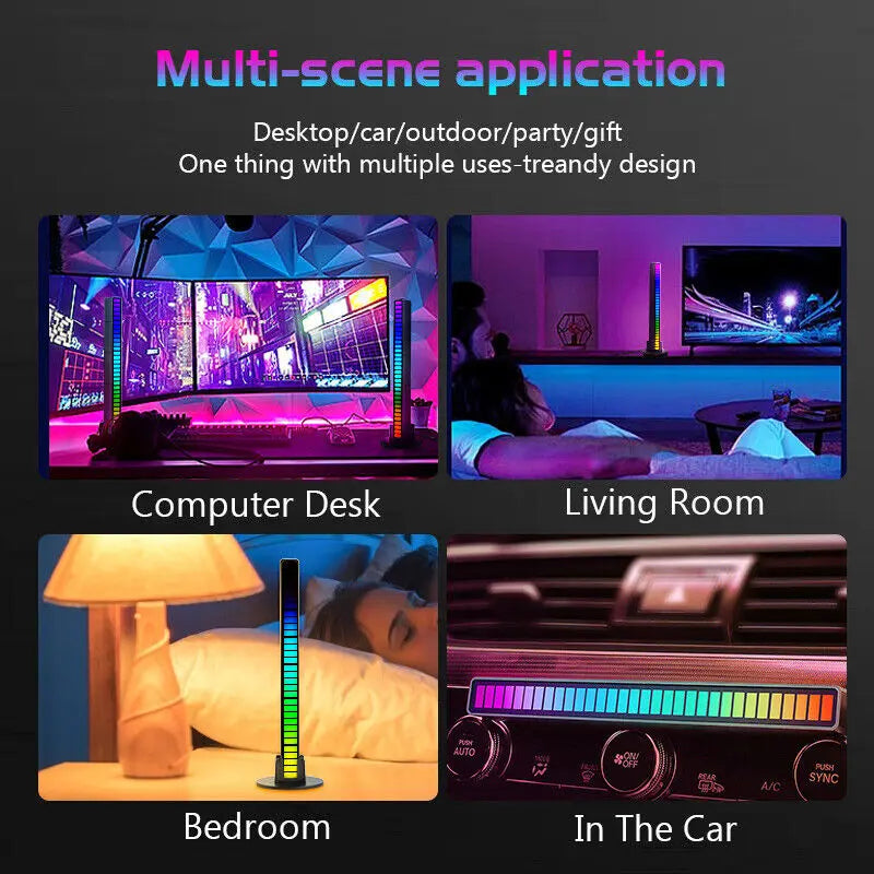 RGB Voice Control Synchronous Rhythm Light Internet Popular Colorful Music Ambient Light Car Desktop Induction Creative Led Pick