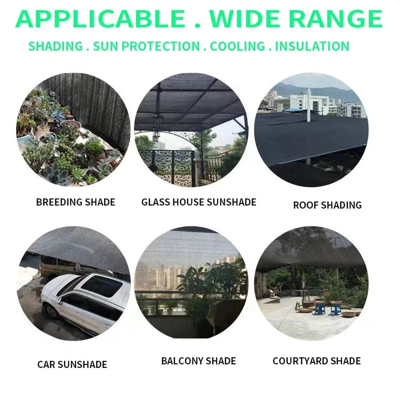 12-pin 80-90% shade outdoor garden shade netting UV protection black shade netting car plant shade shelter