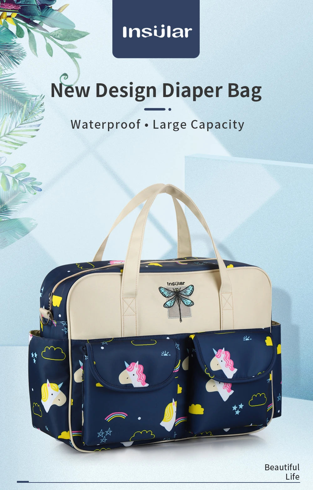 New Style Waterproof Diaper Bag Large Capacity Messenger Travel Bag Multifunctional Maternity Mother Baby Stroller Bags