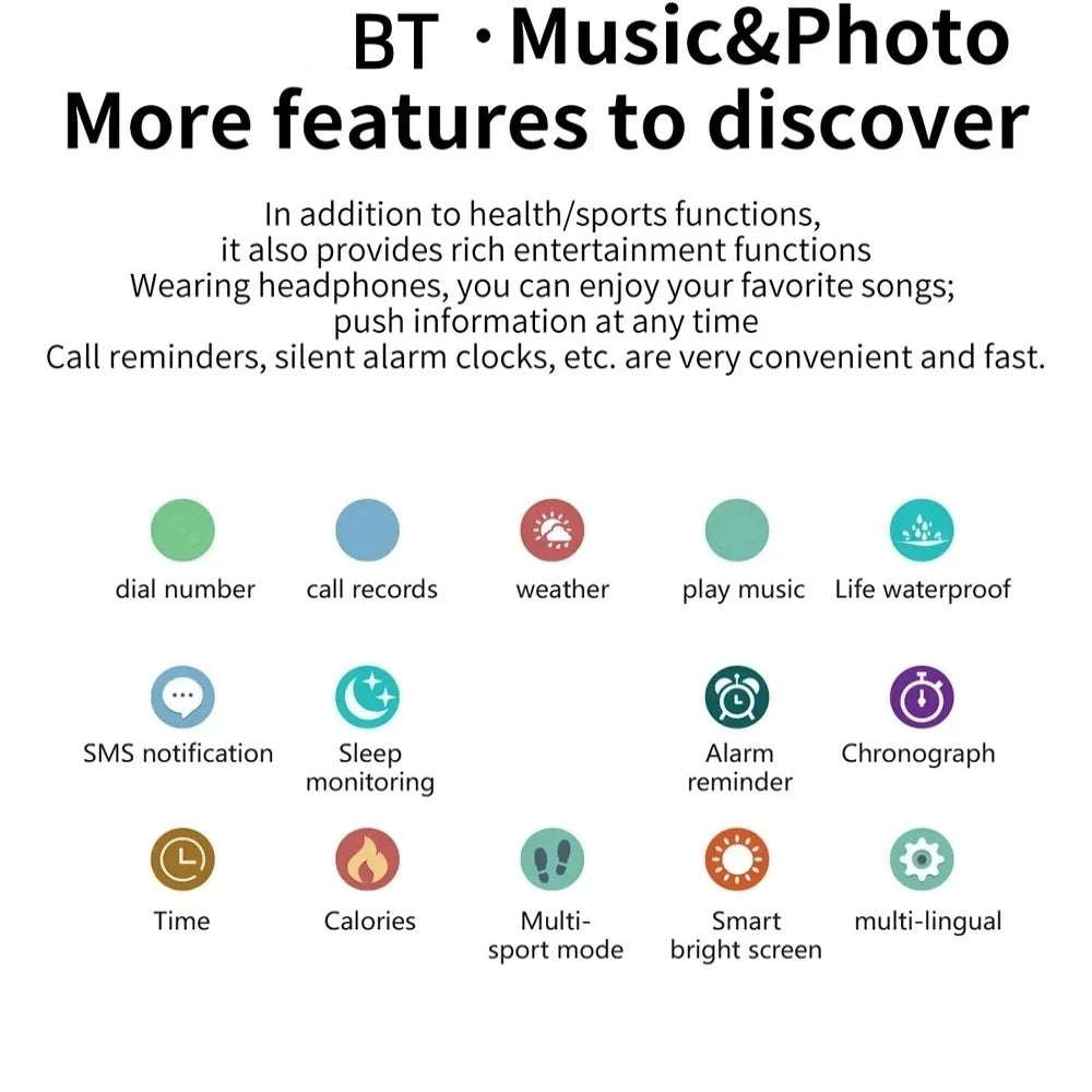 Smart Watch - Answer Calls, Play Music, Fitness Tracker