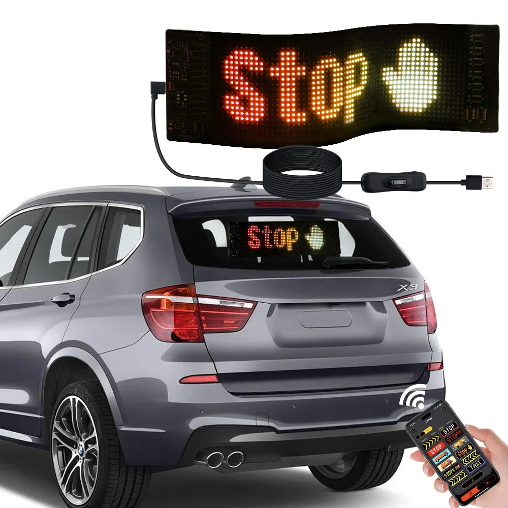 5V USB LED Matrix Pixel Panel Light With App Control Scrolling Bright Advertising LED Sign Flexible DIY For Car Window Animation